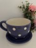 Picture of Tea Cup Planter Purple & White Spot