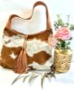 Picture of Genuine Leather Cowhide Shoulder Bag Tan & White